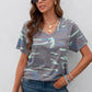 Leopard V-Neck Tee with Pocket