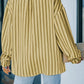 Striped Button-Up Dropped Shoulder Shirt
