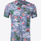 Tropical Print Button-Up Beach Shirt