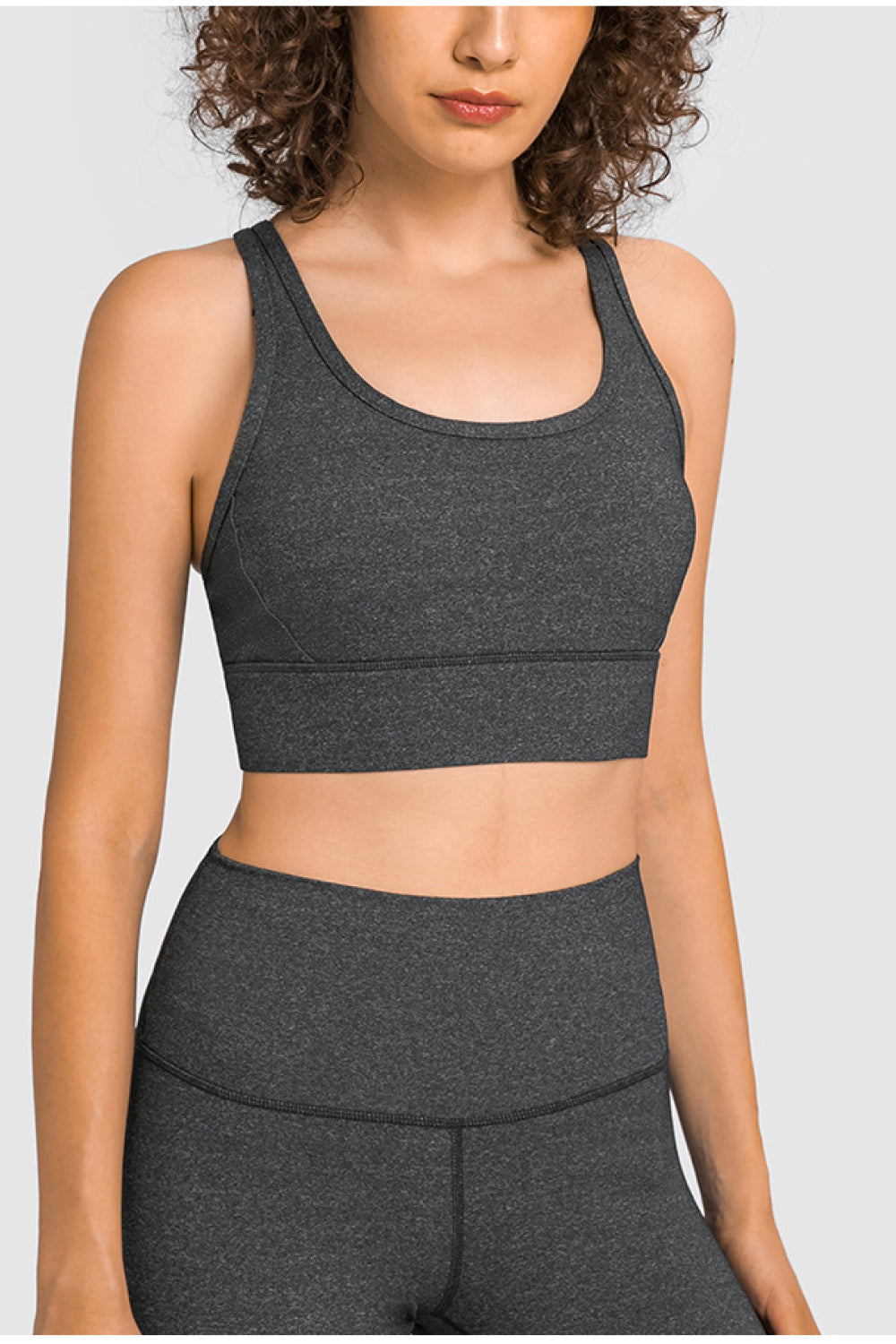 Mesh Panel Racerback Longline Sports Bra