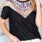 Leopard Chevron Round Neck Top