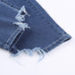 High-Rise Distressed Hem Detail Jeans