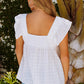 Plaid Square Neck Button Down Babydoll Top