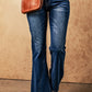 High Rise Flare Jeans with Pockets