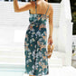 Floral Tied Cutout Split Spaghetti Strap Dress