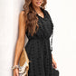 Swiss Dot Tie-Neck Sleeveless Dress