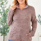 Plus Size Heathered Quarter Zip Pullover