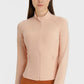Zip Up Thumbhole Sleeve Sports Jacket with Pockets