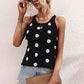 Polka Dot Round Neck Knit Tank