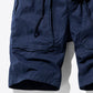Drawstring Waist Button and Zipper Closure Cargo Shorts