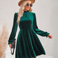 Long Flounce Sleeve A-Line Dress
