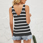Striped V-Neck Knit Tank