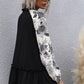 Floral Raglan Sleeve Tassel Tie Frill Trim Top