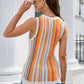 Striped Scalloped Hem Knit Tank