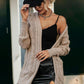 Cable-Knit Dropped Shoulder Longline Cardigan with Pockets