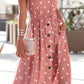 Polka Dot Round Neck Dress with Pockets