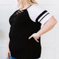 Plus Size Contrast Crisscross Tee Shirt