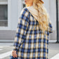 Plus Size Plaid Curved Hem Button Front Shirt