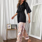 Cami, Robe, and Printed Pants Pajama Set