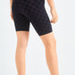 Checkered Wide Waistband Biker Shorts