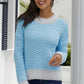 Contrast Trim Popcorn Knit Sweater