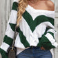 Chevron Cable-Knit V-Neck Tunic Sweater