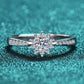 Moissanite Rhodium-Plated Snowflake Ring