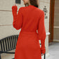 Lantern Sleeve Rib-Knit Open Front Longline Cardigan