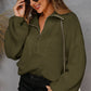 Half-Zip Lantern Sleeve Sweater