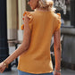 Ruffle Shoulder V-Neck Top