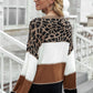 Color Block Ribbed Trim Knit Pullover