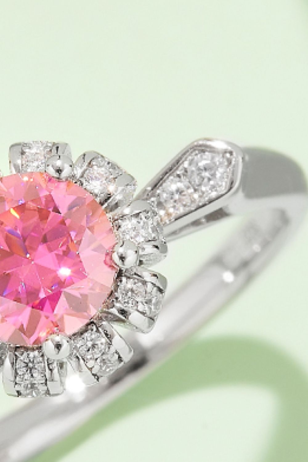1 Carat Moissanite Contrast 925 Sterling Silver Ring