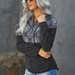 Retro Floral Contrast Panel Hoodie