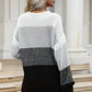 Color Block Chunky Knit Sweater