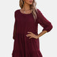 Swiss Solid Dot Ruffle Hem Dress