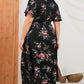 Plus Size Floral Short Sleeve Split Dress