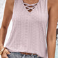Crisscross V-Neck Eyelet Tank