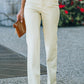 High-Rise Waist Straight Leg Pants with Pockets