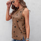 Star Print Tank with Slits
