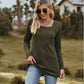 Full Size Ribbed Square Neck Long Sleeve T-Shirt