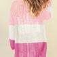 Openwork Ribbed Cuff Longline Cardigan