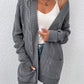 Cable-Knit Open Front Longline Cardigan