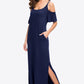 Cold-Shoulder Split Maxi Dress with Pockets
