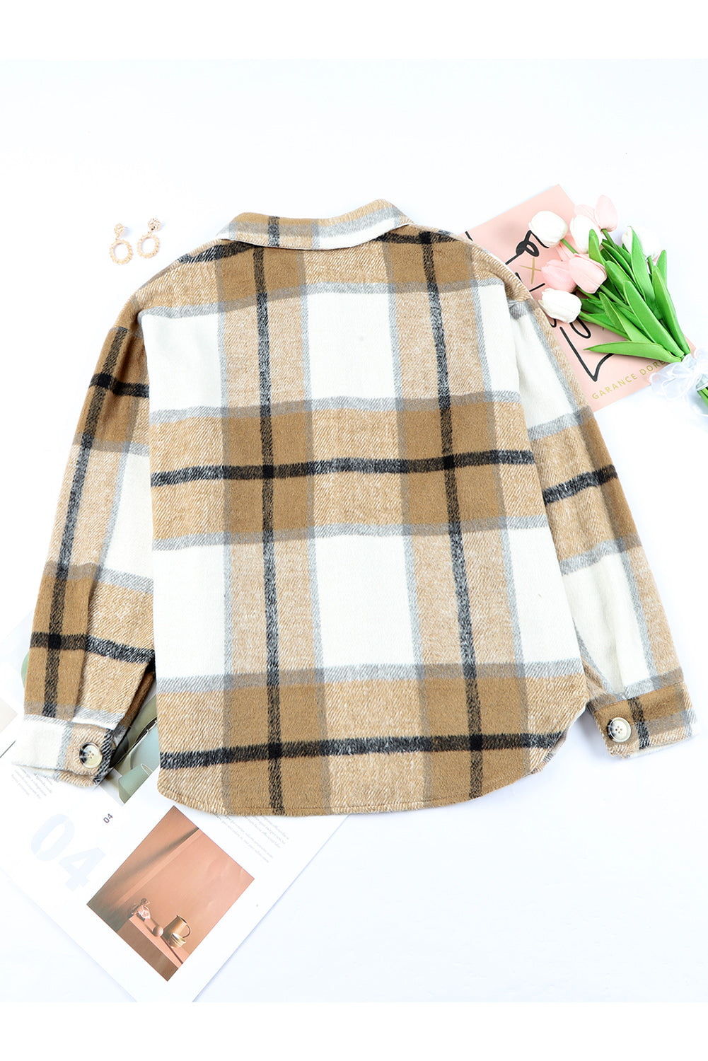 Plaid Brushed Button-Up Shacket