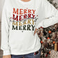 MERRY CHRISTMAS Letter Graphic Sweatshirt