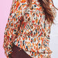 Plus Size Printed Collared Neck Button Front Shirt with Pocket