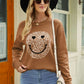Smiley Face Graphic Dropped Shoulder Sweater