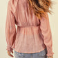 Striped Deep V Bow Detail Babydoll Top