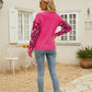 Printed Dropped Shoulder Round Neck Sweater