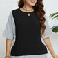 Plus Size Striped Round Neck Half Sleeve Top